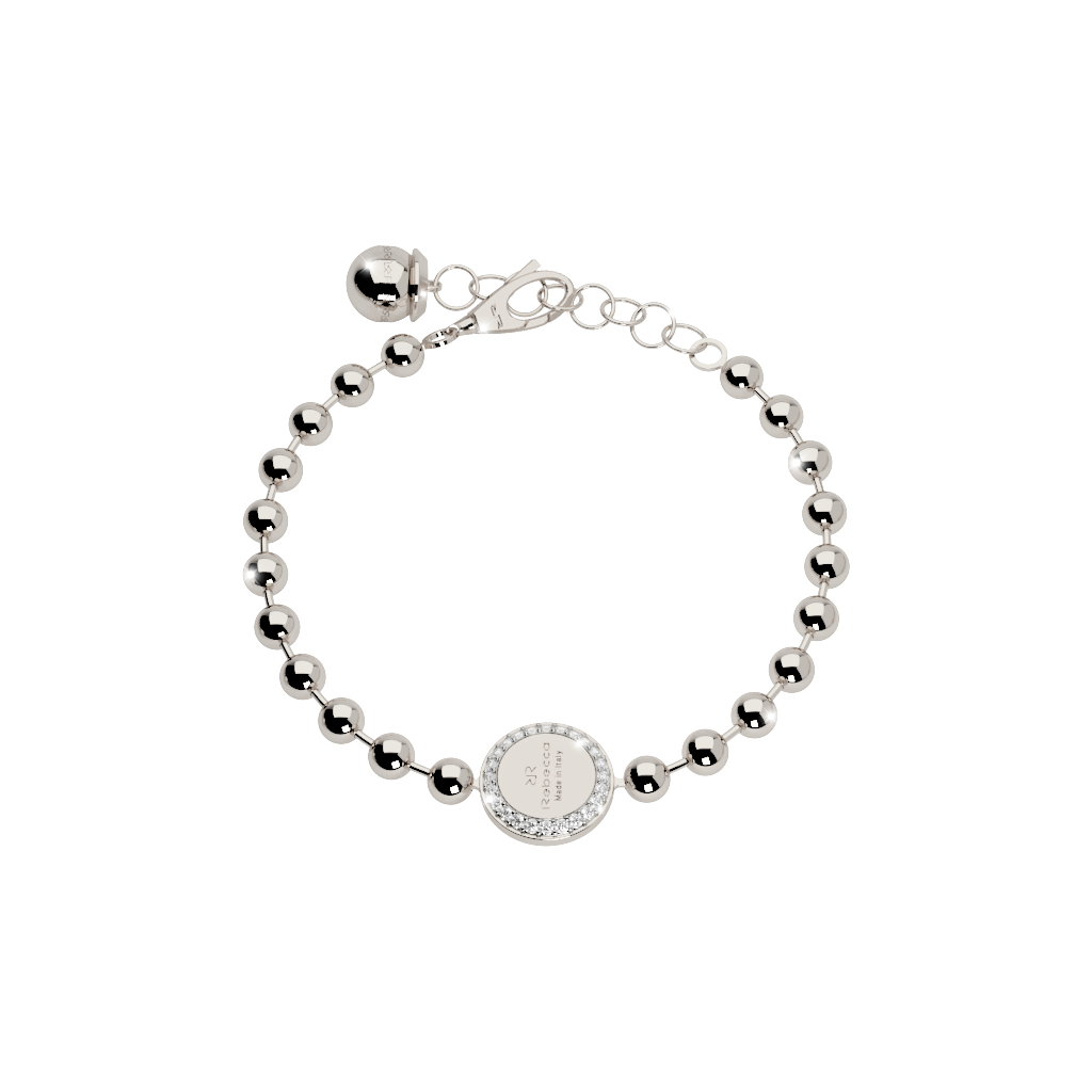 Rebecca White Gold Plated Beaded Bracelet