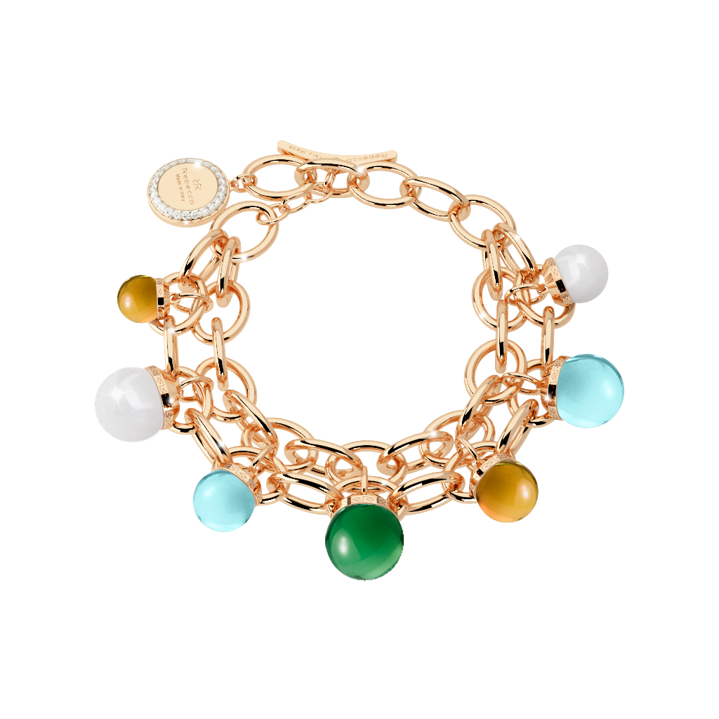 Rebecca Multi Color Ball Charm Bracelet