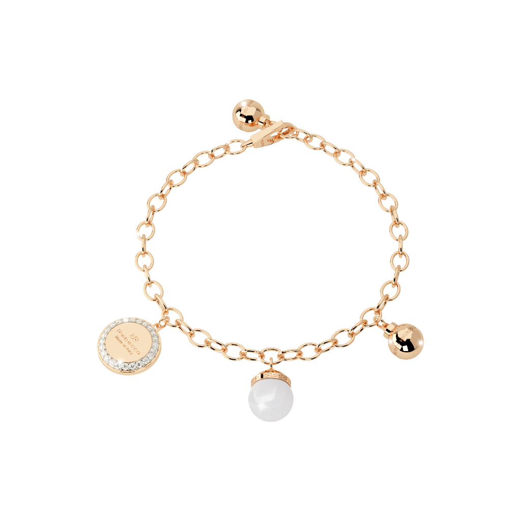 Bronze Bracelet W/Pearl & Stones