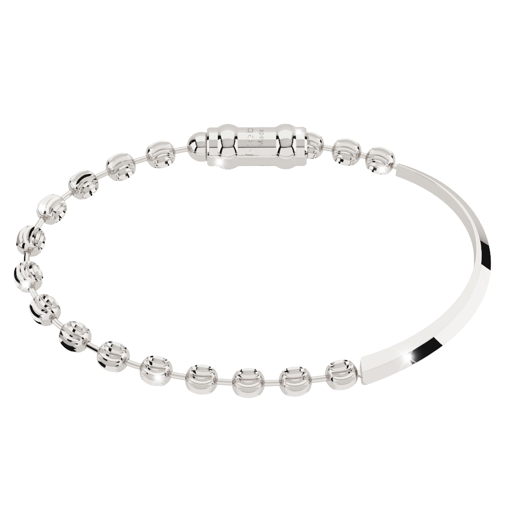 My World Silver Tone Half Bead Bracelet