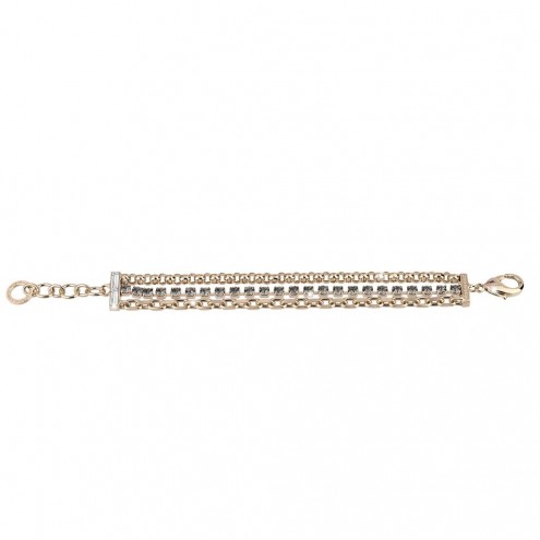 Tokyo 3 Row Bracelet With Chains & Crystals