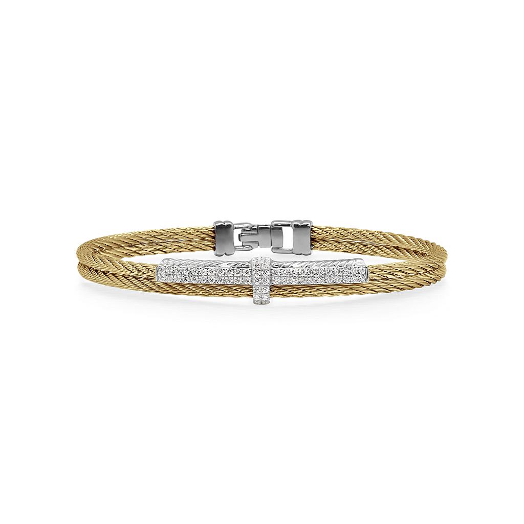 Yellow Cable Petite Opulence Bracelet With 18k White Gold & Diamonds
