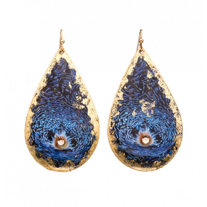 Blue Clam Teardrop Earrings