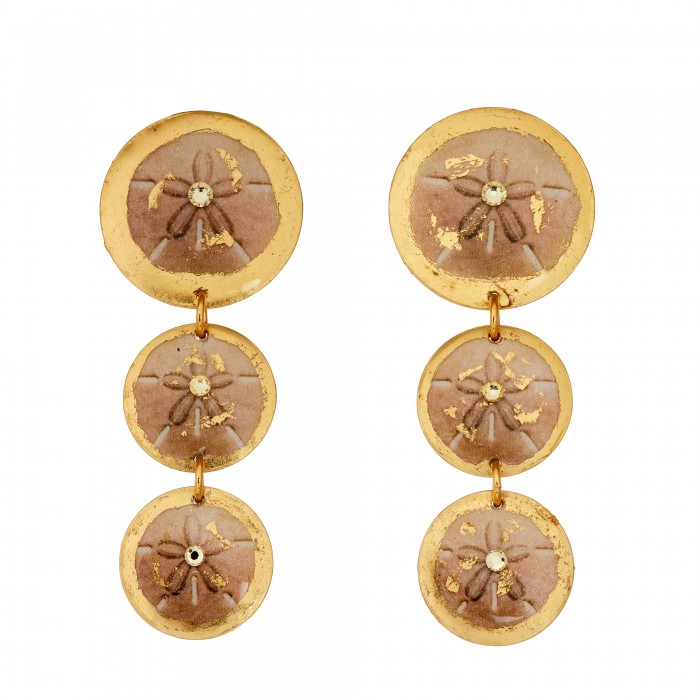 Sand Dollar Triple Drop Earrings