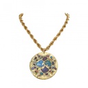 Bejeweled Disc Pendant - Cream