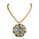Bejeweled Disc Pendant - Black
