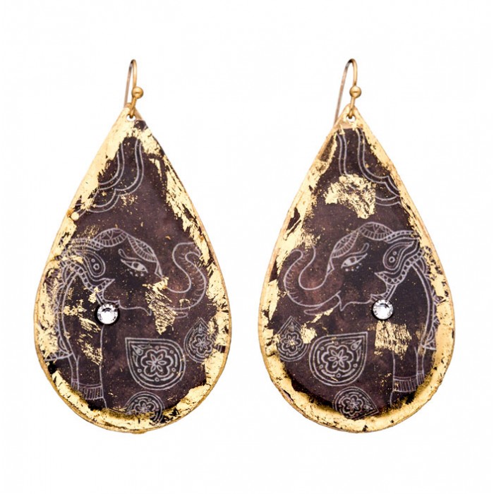 Delhi Elephant Teardrop Earrings