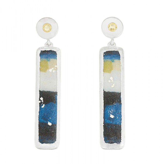 Berlin Column Earrings - Silver