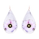 Anemone Teardrop Earrings - Silver
