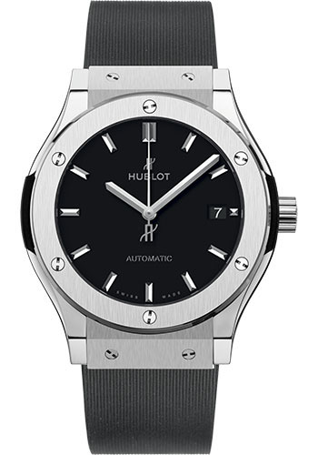 Hublot Classic Fusion 42m Titanium W/Black Bezel & Date @ 3:00