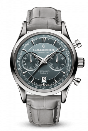 Carl F. Bucherer Stainless Steel Manero Flyback Chrono Blue/Grey Dial