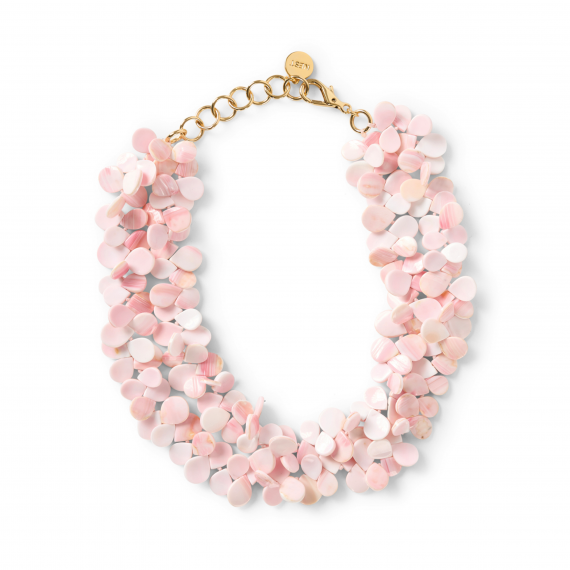 Pink Conch Shell Cluster Necklace