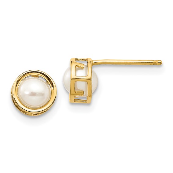 Bezel Set Stud Earrings