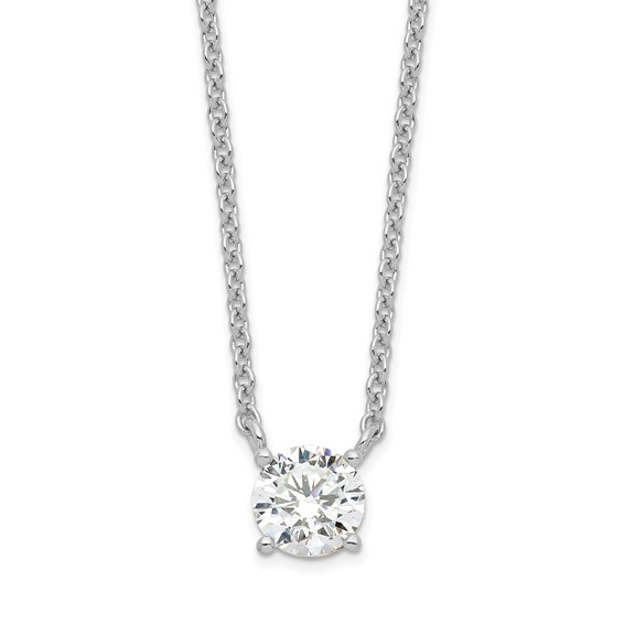 Sterling Silver Rhodium-plated CZ Necklace