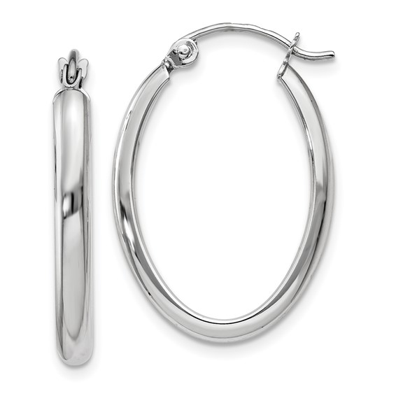 2.75mm Oval Tube Hoop Earrings