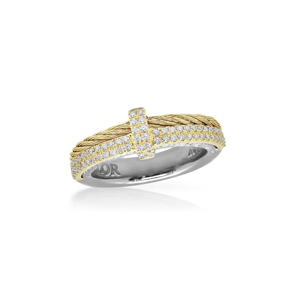 Yellow Cable Petite Opulence Ring With 18k Yellow Gold & Diamonds