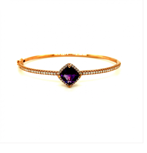 Amethyst Cushion Bangle