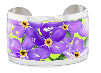 Forget Me Not Cuff Purple Silver 2"