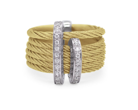 Yellow Cable Double Arch Over Twist Ring