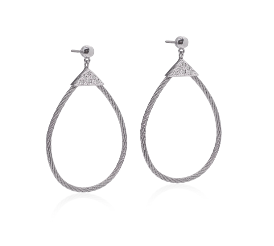 Cable Triangle Tear Drop Earrings