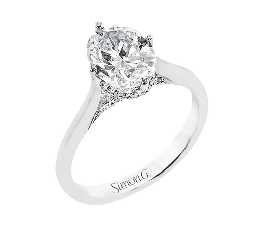 Oval Under Halo Engagement Ring