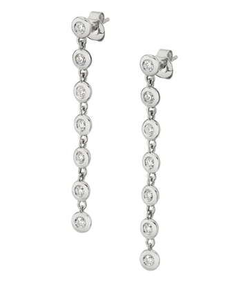 Bezel Set Tennis Earrings