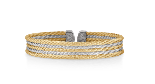 Grey & Yellow Cable Mini Cuff