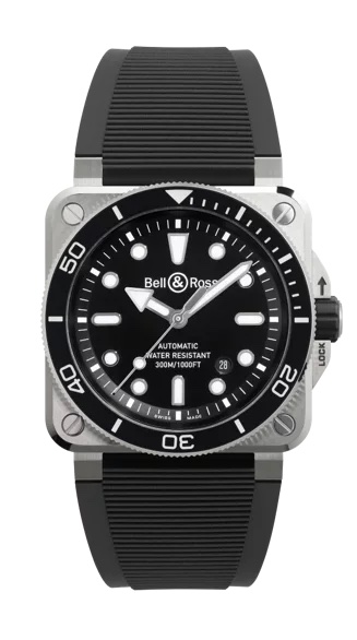 Br03 Diver On Rubber Strap
