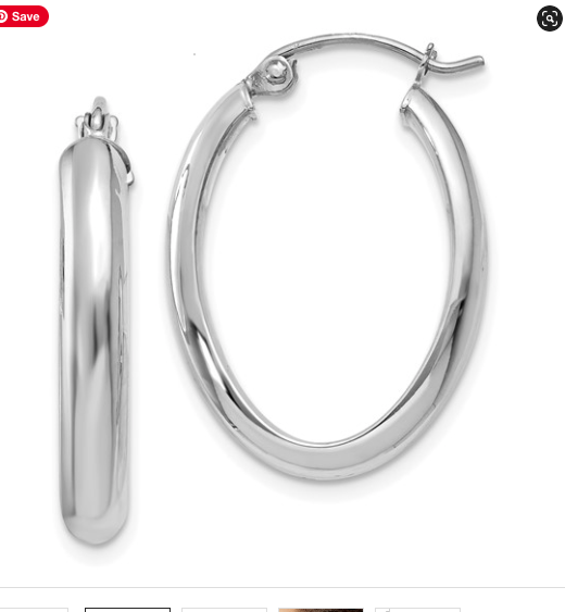 14k Gold 3.5 mm Polished Oval Hoop Earrings