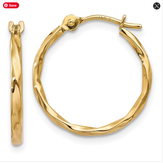 14k Twist Hoop Earrings