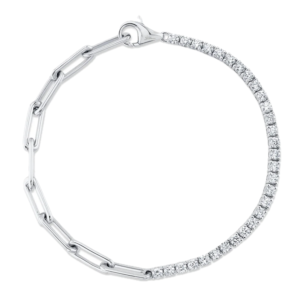 1.50ct Diamond Paper Clip Bracelet