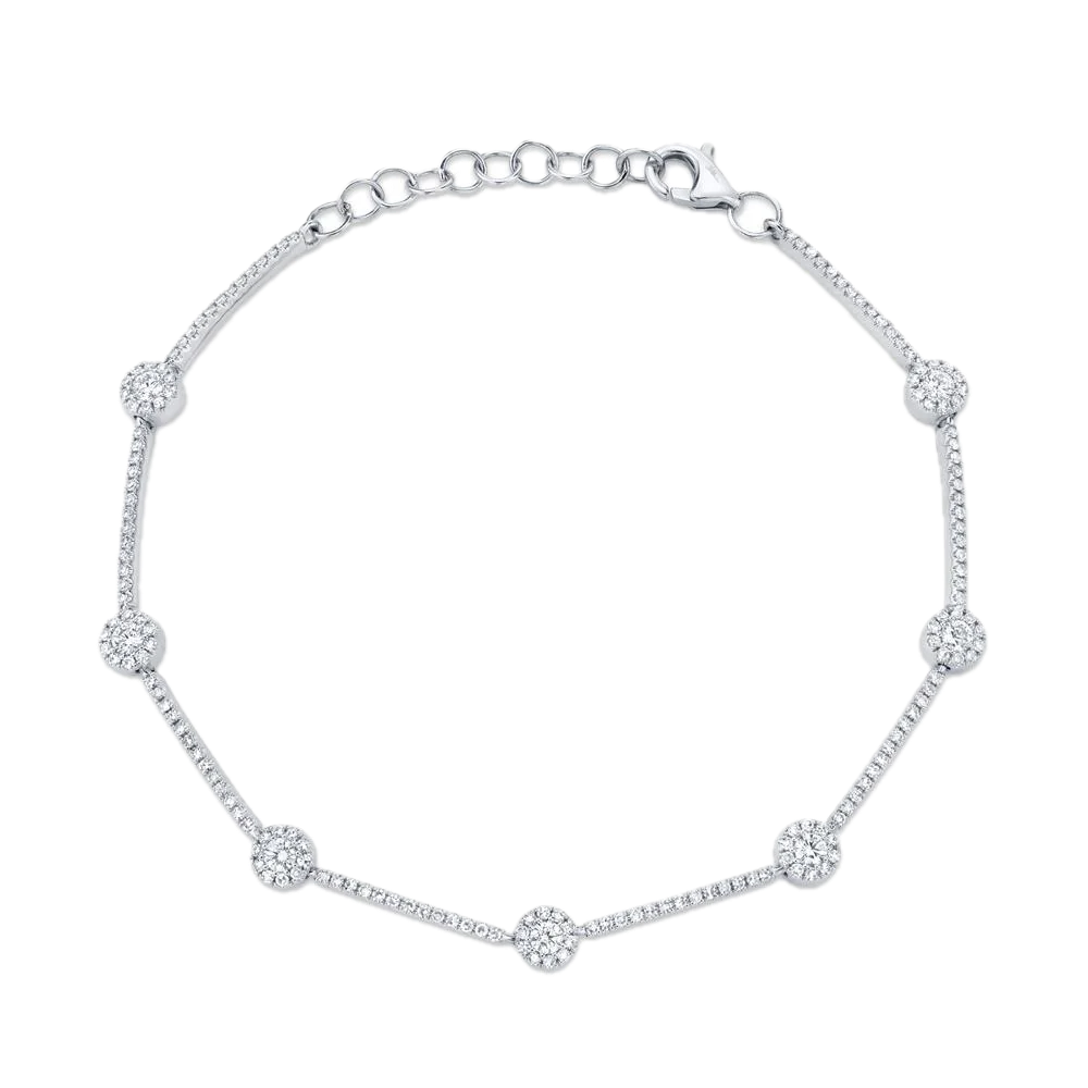 .88ct Diamond 7 Station Bracelet