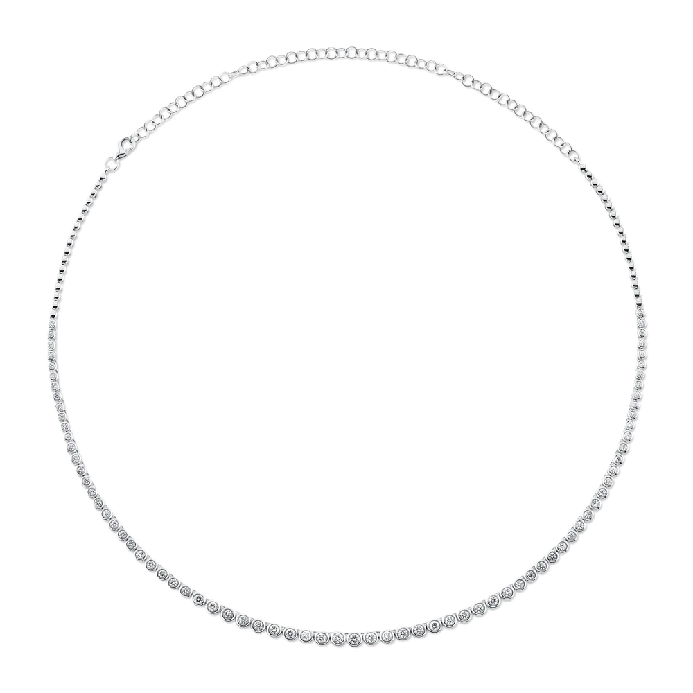 2.00ct Bezel Set Diamond Tennis Necklace