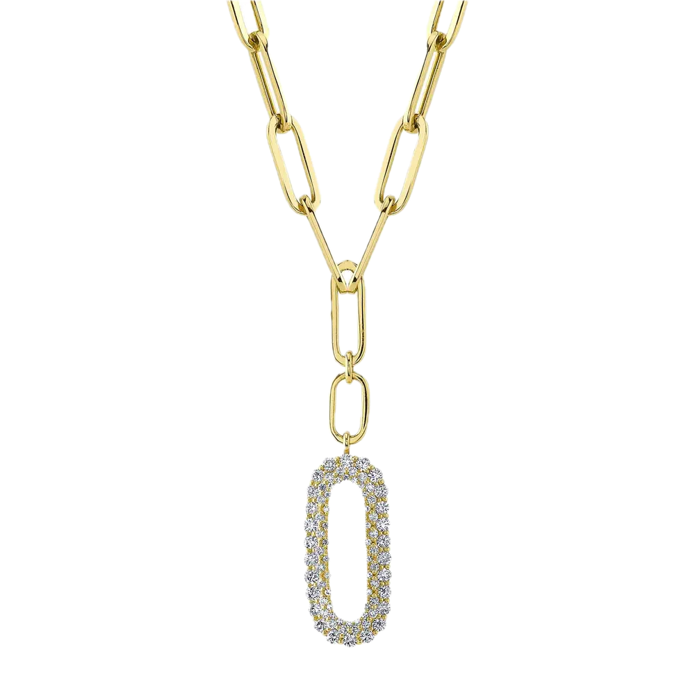 0.92CT DIAMOND PAPER CLIP LINK NECKLACE