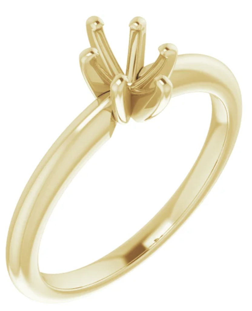 Oval 6 Prong Solitaire Engagement Ring Mounting