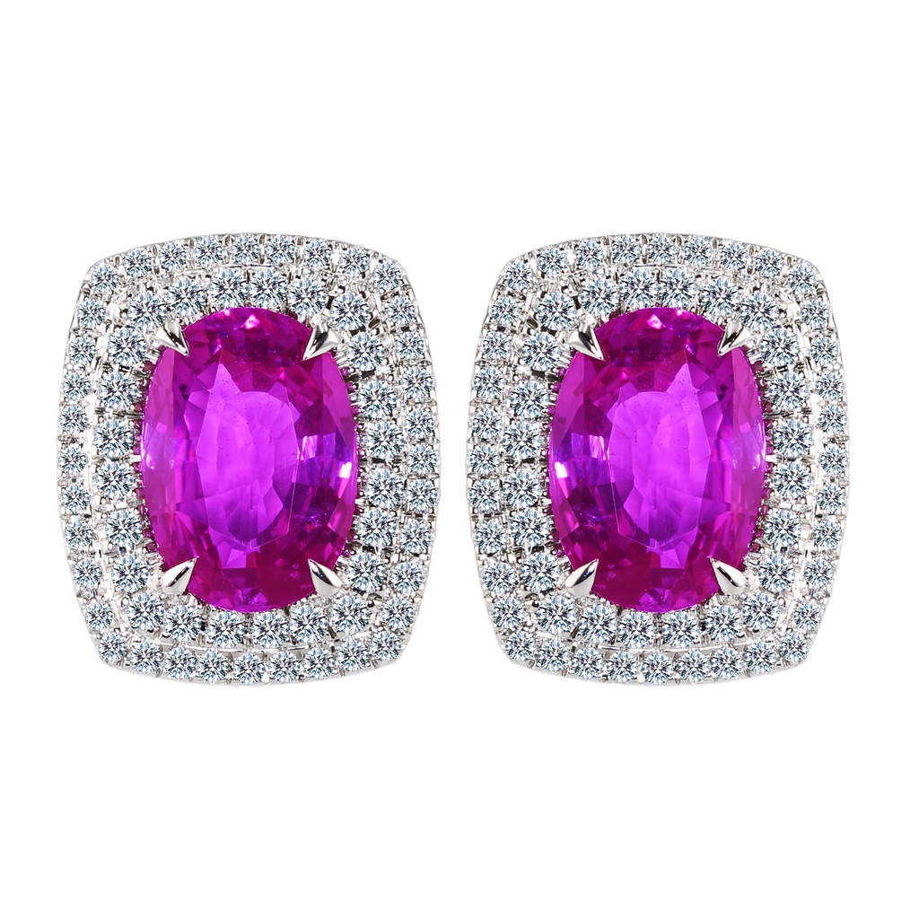 6.05 Oval Pink Sapphire Earrings