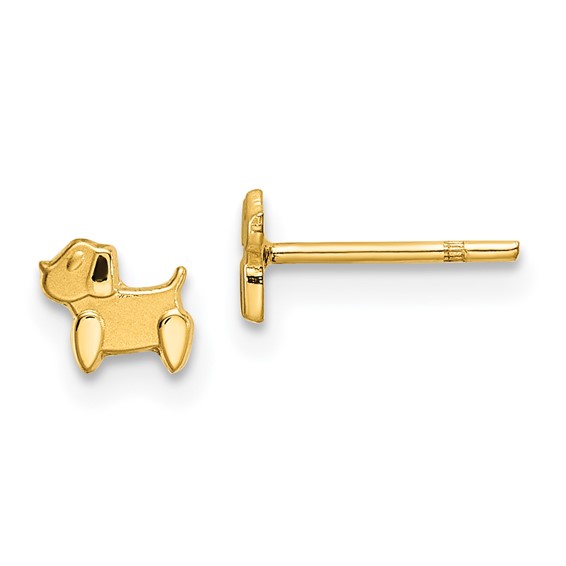 14k Madi K Polished and Satin Dog Post Earrings