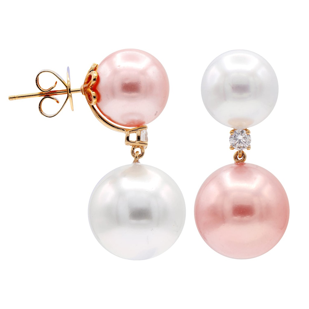 Double Pearl Drop Earrings