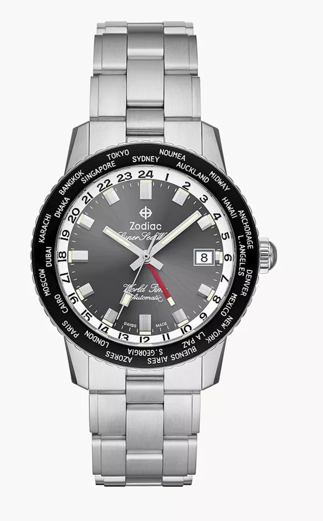 Super Sea Wolf GMT World Time Automatic Stainless Steel Watch