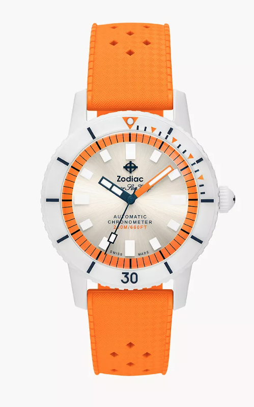 Super Sea Wolf Ceramic Compression Rubber Strap Watch