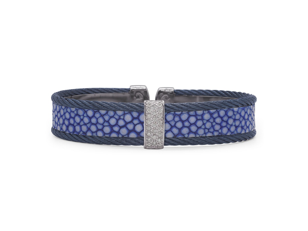 Stingray Mini Cuff with 18kt Gold & Diamond Station