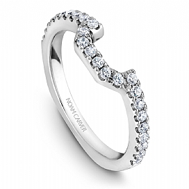 Notched Out Band for Emerald Cut Wedding Ring