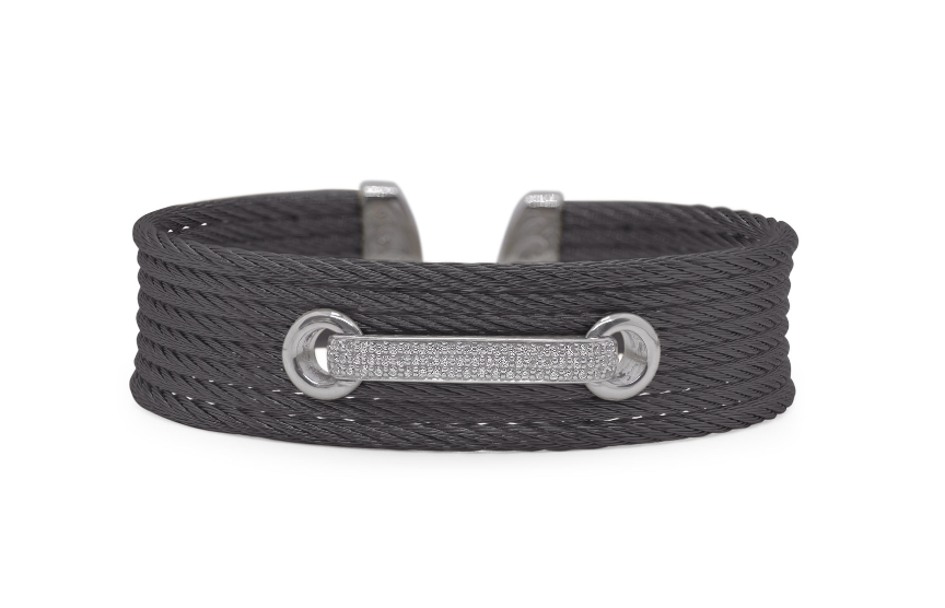 Cable Lace Up Cuff with 18kt Gold & Diamonds