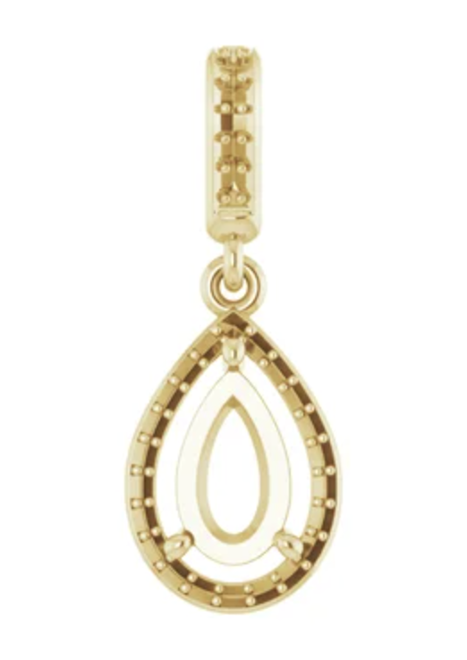 14K Yellow 8x5 mm Pear Pendant Mounting for Gemstone