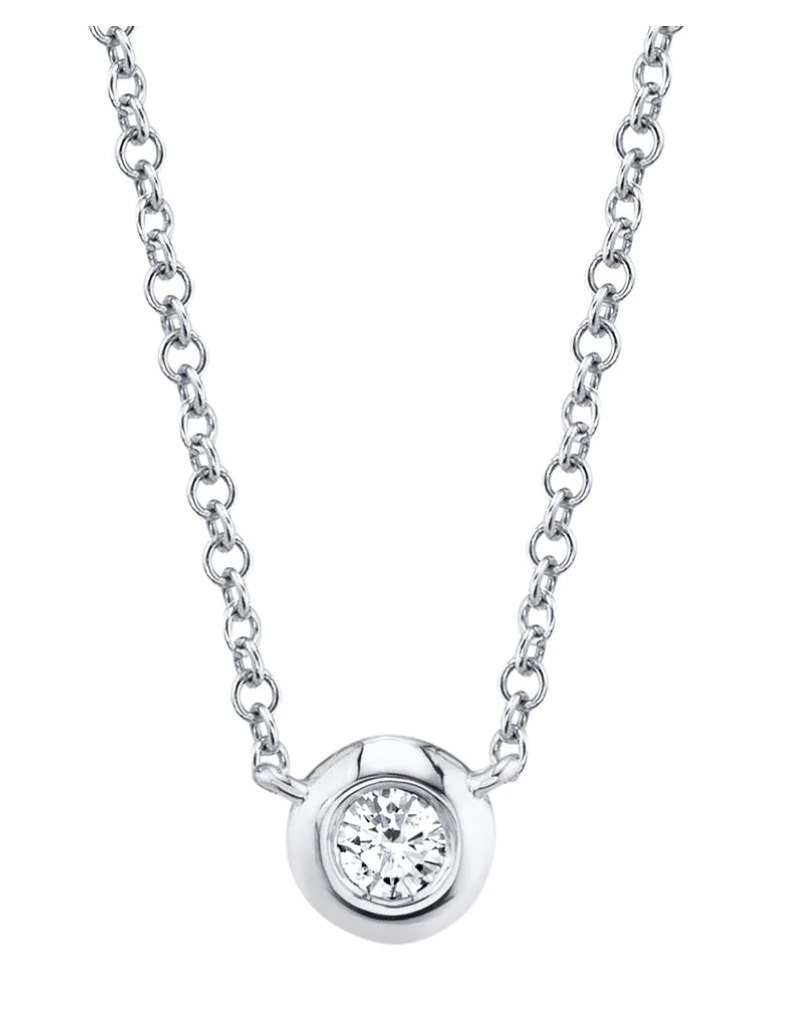 0.05CT DIAMOND BEZEL NECKLACE