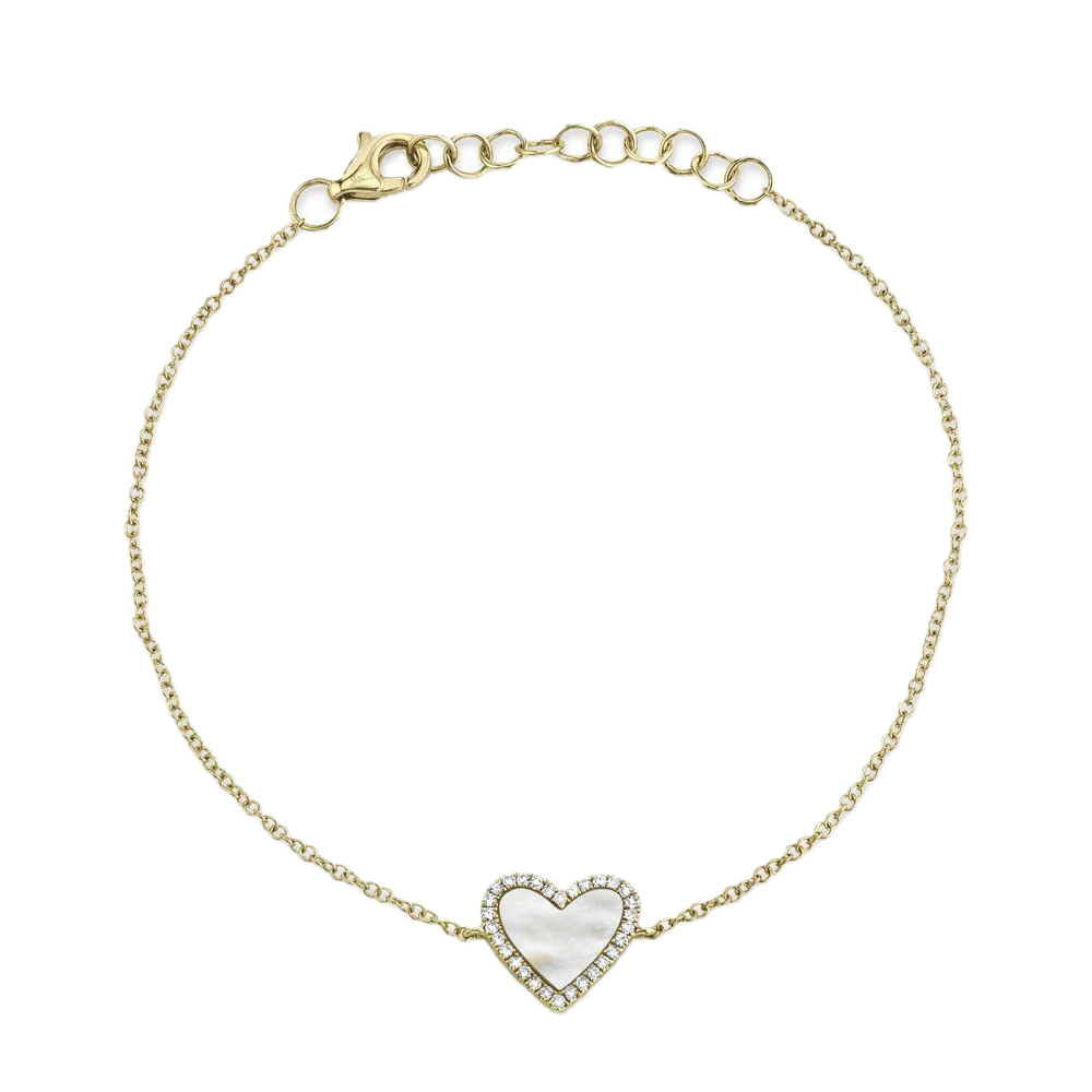 0.09CTS DIAMOND AND MOP BRACELET