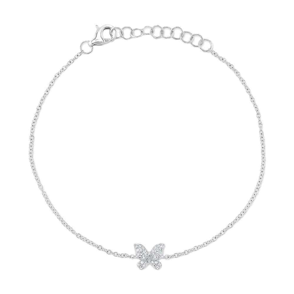 0.08CT WG DIAMOND BUTTERFLY BRACELET