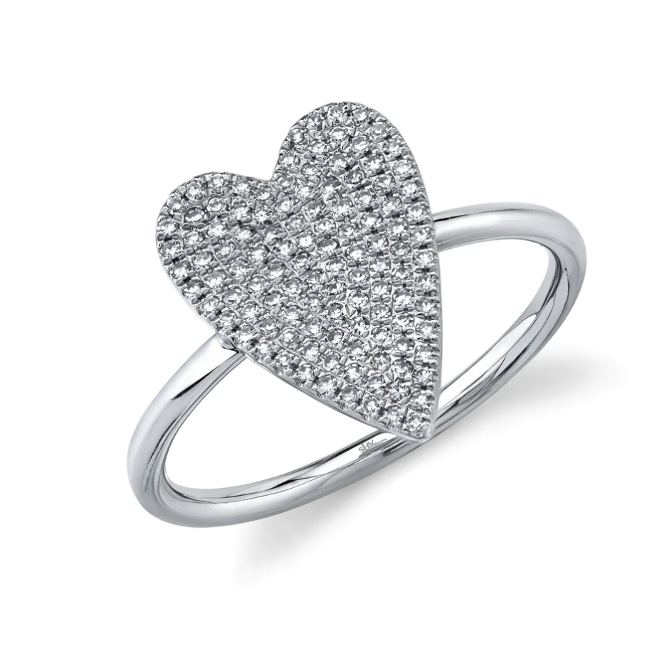 AMOR 0.26 CT DIAMOND PAVE HEART RING - SMAL