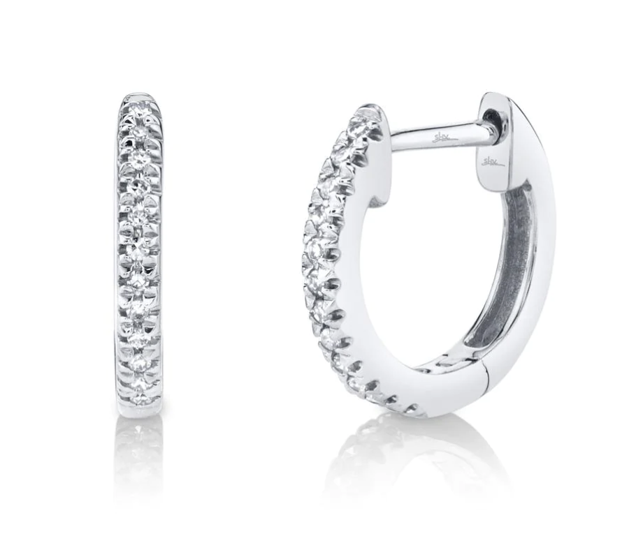 0.07 CT. CLASSIC DIAMOND HUGGIE EARRINGS - SMALL