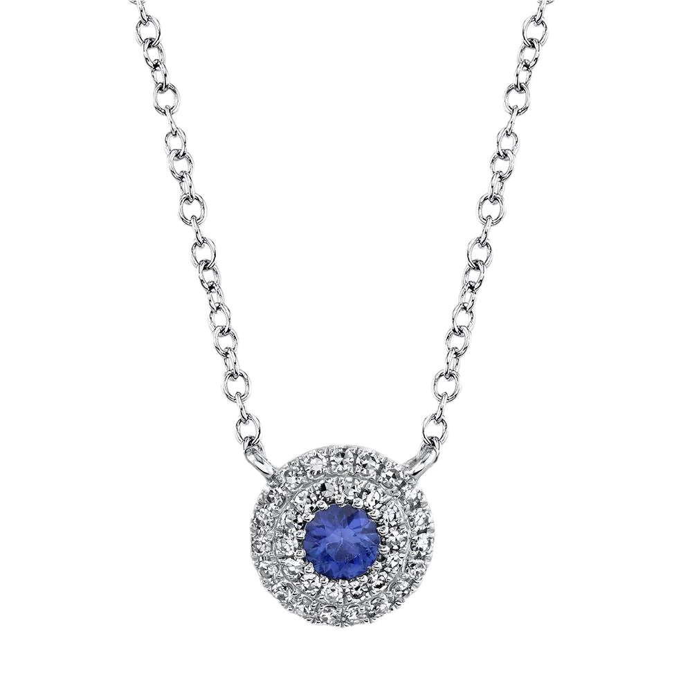 0.10CT DIAMOND / 0.12CT SAPPHIRE NECKLACE